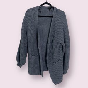 Woven Balloon Sleeve Knit Sweater Hipster Hippie Trendy Winter Fall Hip Cardigan